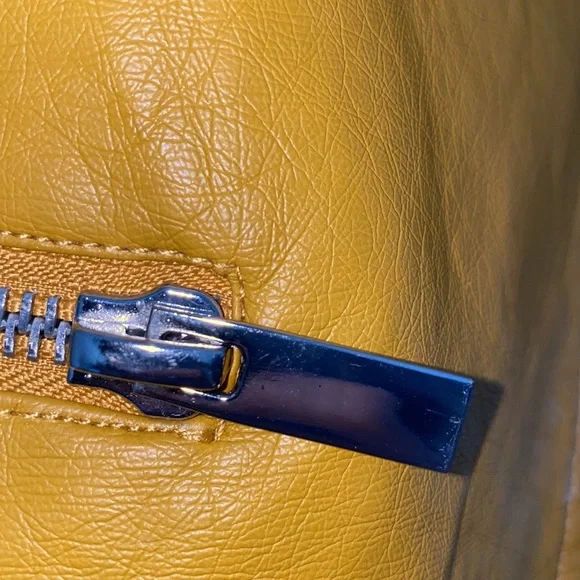 Ny&Co Leather Jacket In Mustard - Picture 6 of 6